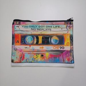 Retro Colorful Cassette Tape Cosmetic BagPrint Toiletry Bag